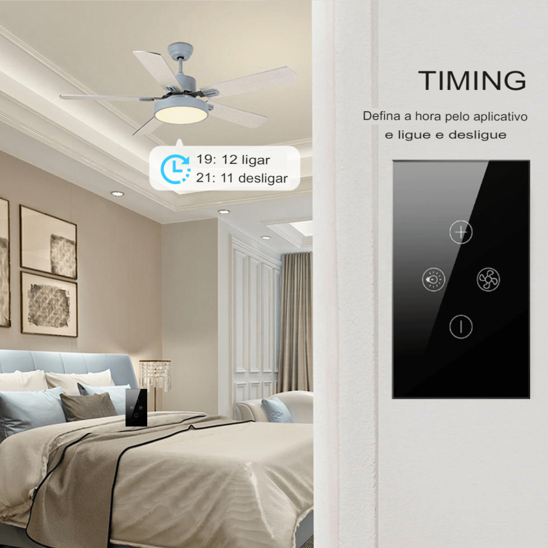 Interruptor Smart Wi-fi Ventilador De Teto E Lâmpada - Alexa Google Home