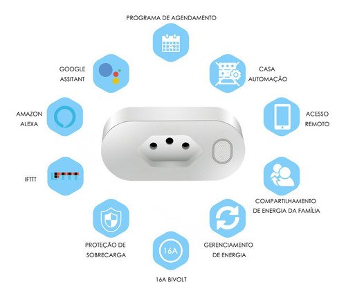 Tomada Inteligente Wifi Smart 16A App - Alexa Google Home