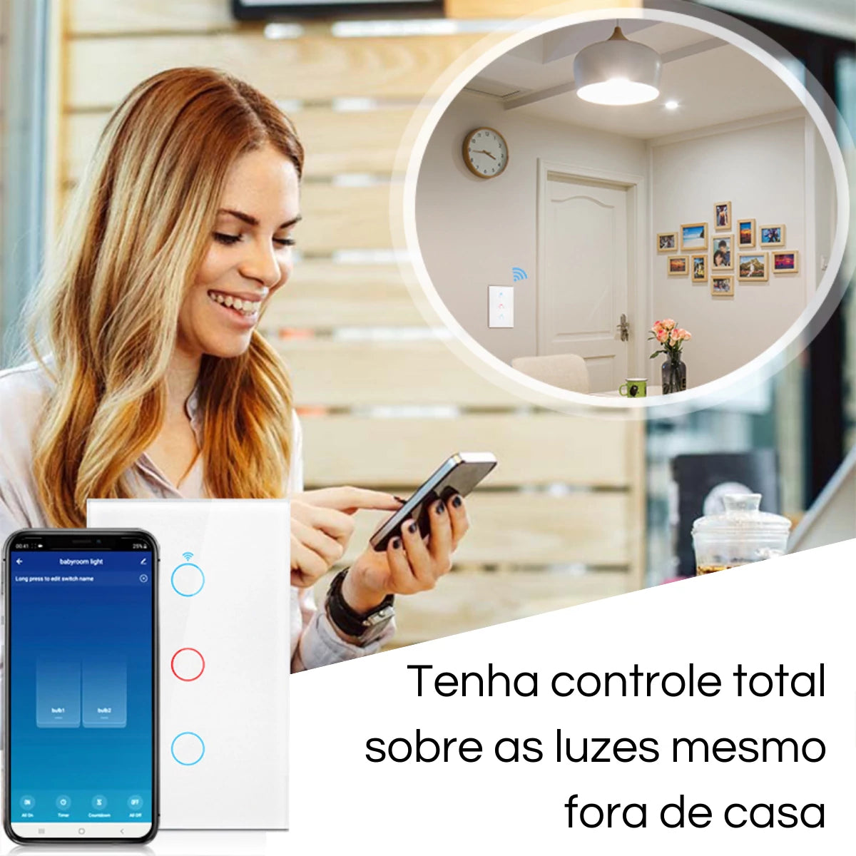 Interruptor Wifi Tuya Casa Inteligente Touch Alexa Google Home - Com/Sem Neutro
