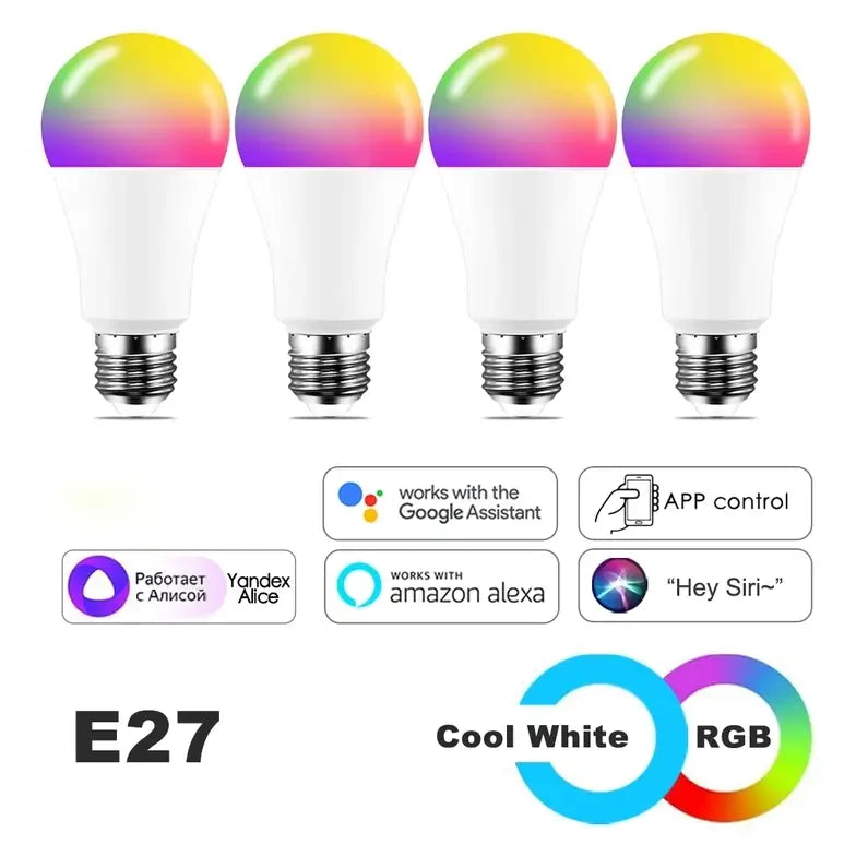 Lampada Inteligente Rgb Wifi Smart Google Home Alexa Colorida