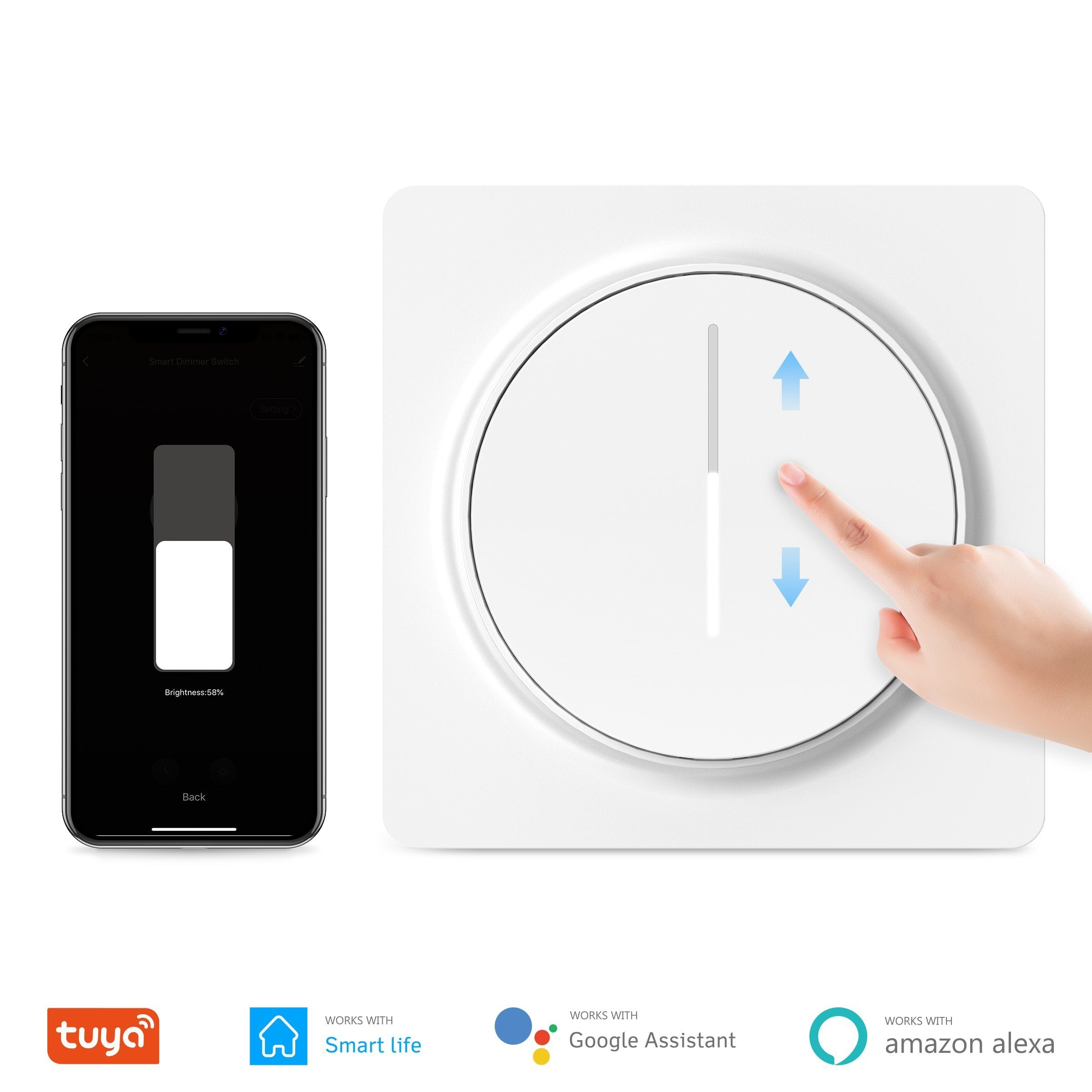 Smart Dimmer Switch Painel De Toque De Controle Alexa Google Home