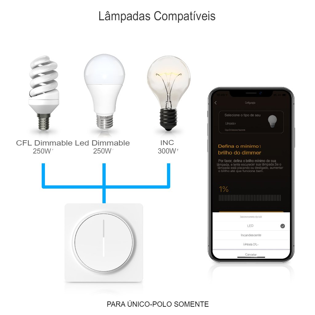Smart Dimmer Switch Painel De Toque De Controle Alexa Google Home