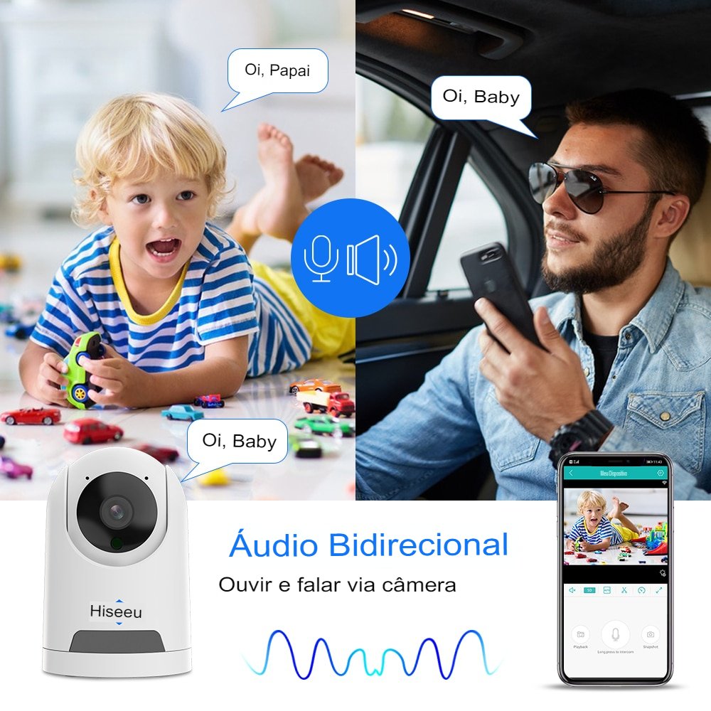Babá Eletrônica Câmera Ip Wifi Visão Noturna Com Microfone Áudio Bidirecional