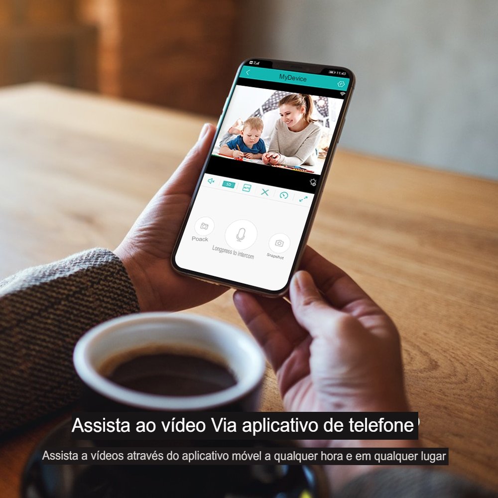 Babá Eletrônica Câmera Ip Wifi Visão Noturna Com Microfone Áudio Bidirecional