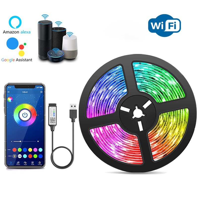 Fita de LED RGB 5050 Retro Iluminação para Decoração - Alexa Google Home