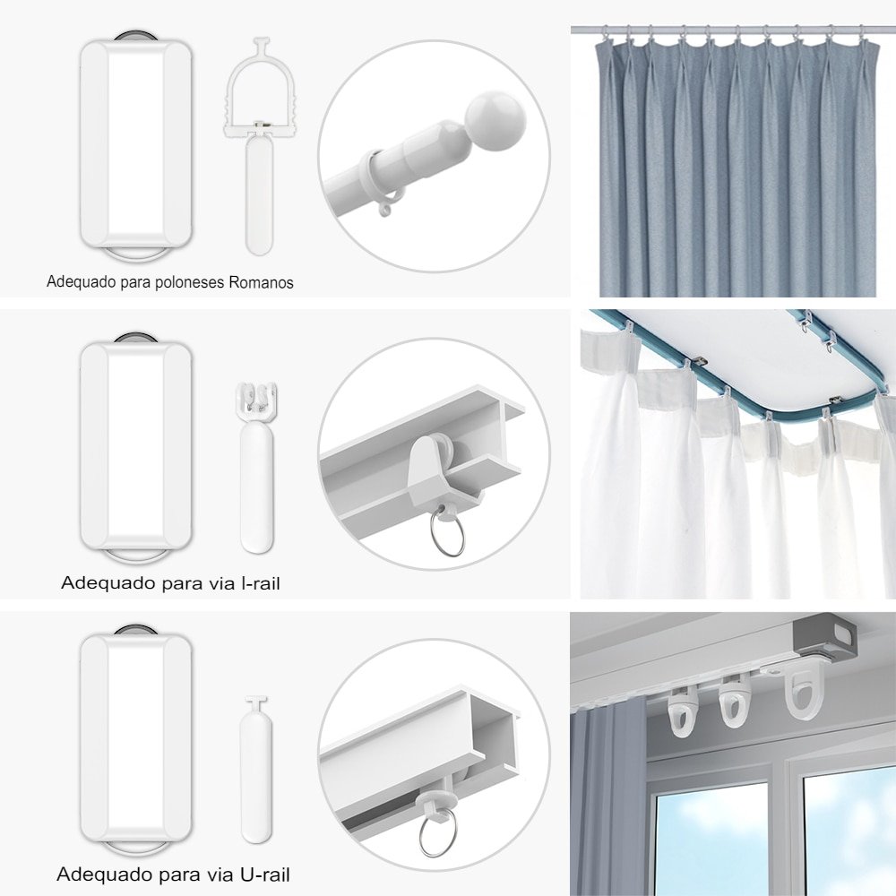 Motor Inteligente Wifi Para Cortinas De Varão E Trilhos Controle de voz remoto por Alexa Google Home