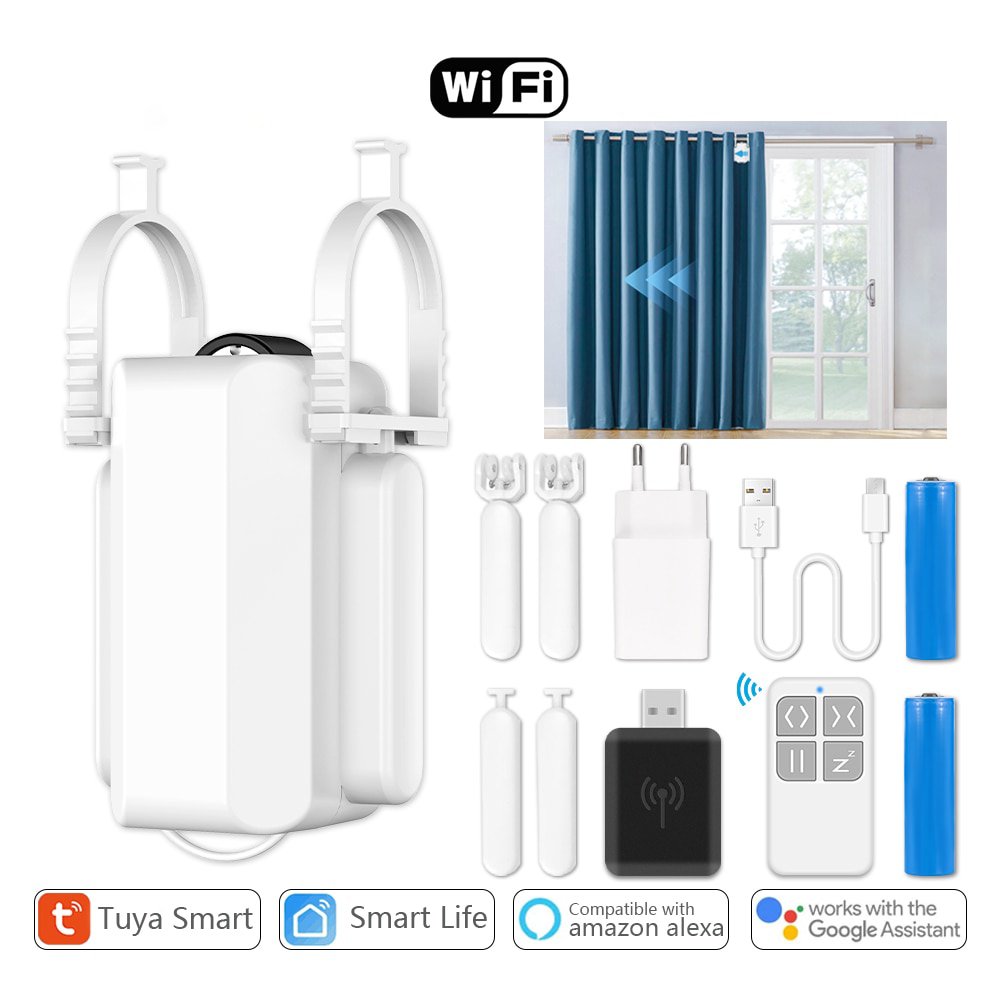 Motor Inteligente Wifi Para Cortinas De Varão E Trilhos Controle de voz remoto por Alexa Google Home