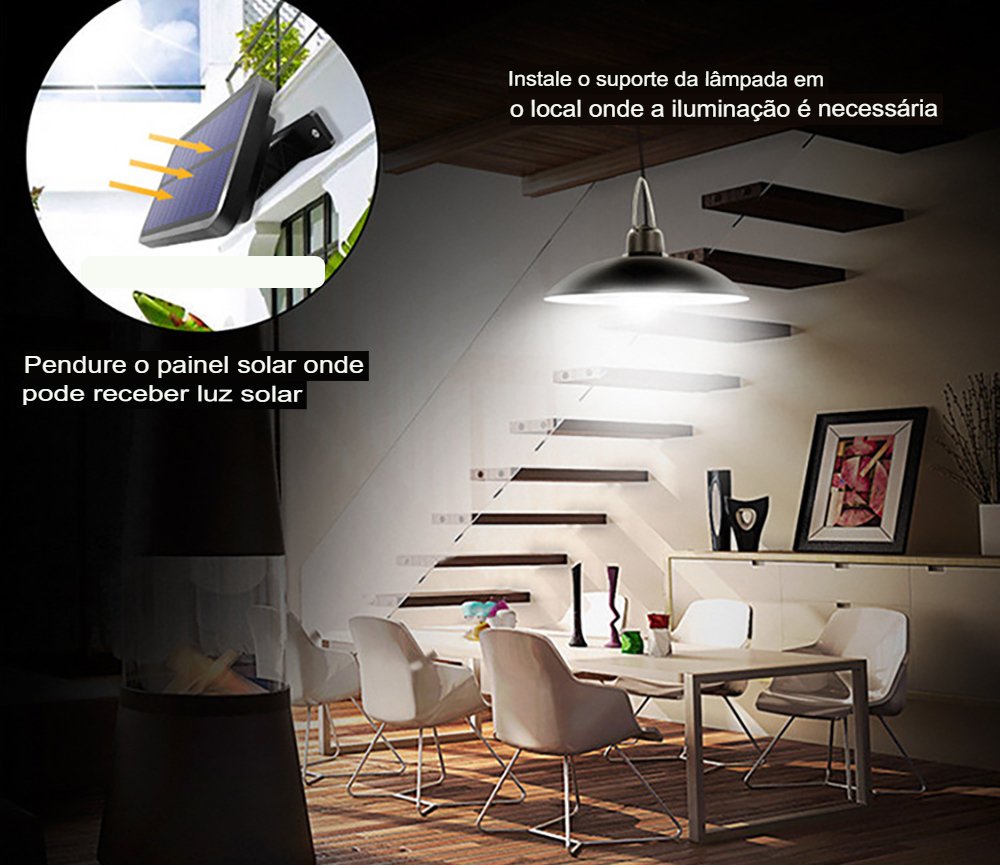 Kit completo Lâmpada LED Energia Solar Ip65 à Prova D'água