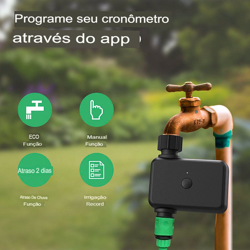 Irrigador Automático Wi-fi Temporizador Hortas e Jardins Inteligente