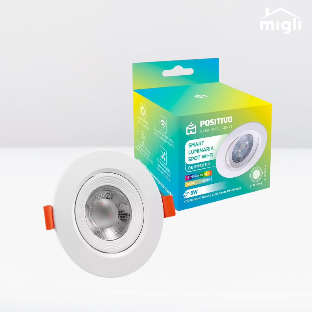 Luminária Spot de Embutir RGB Smart Positivo