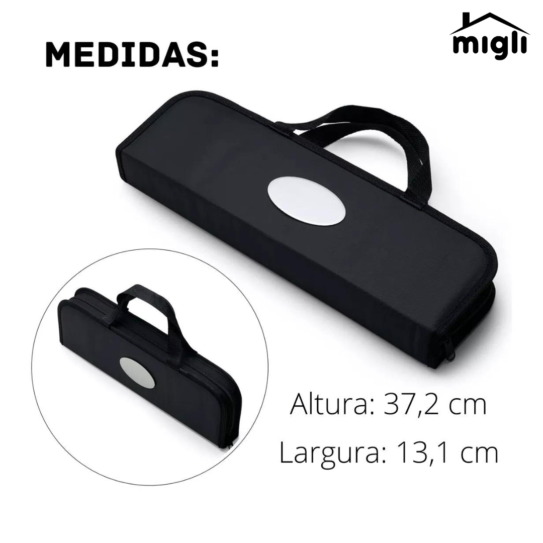 Kit Churrasqueiro Profissional 17 Peças com Estojo