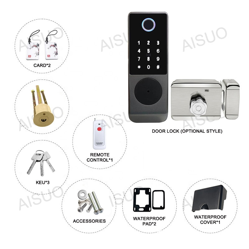 Fechadura Biométrica Digital Inteligente Eletrônica Touch Impressão Digital Cartão Magnético