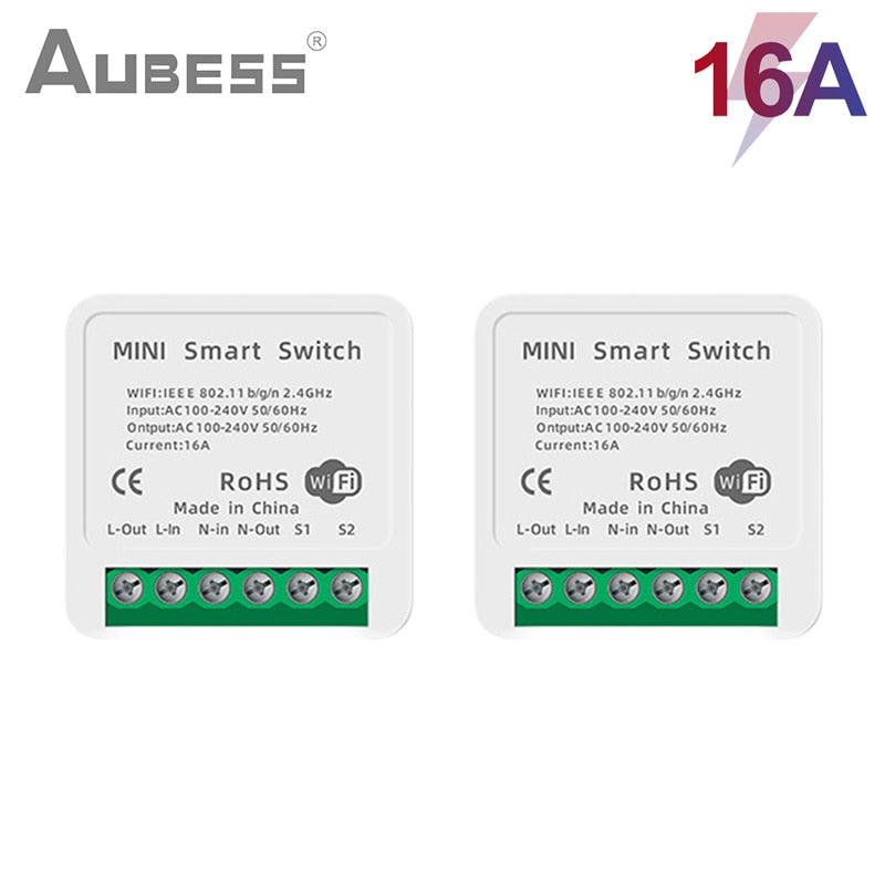 Interruptor Mini Wifi 16A Tuya Inteligente Google Home/Alexa - Atacado