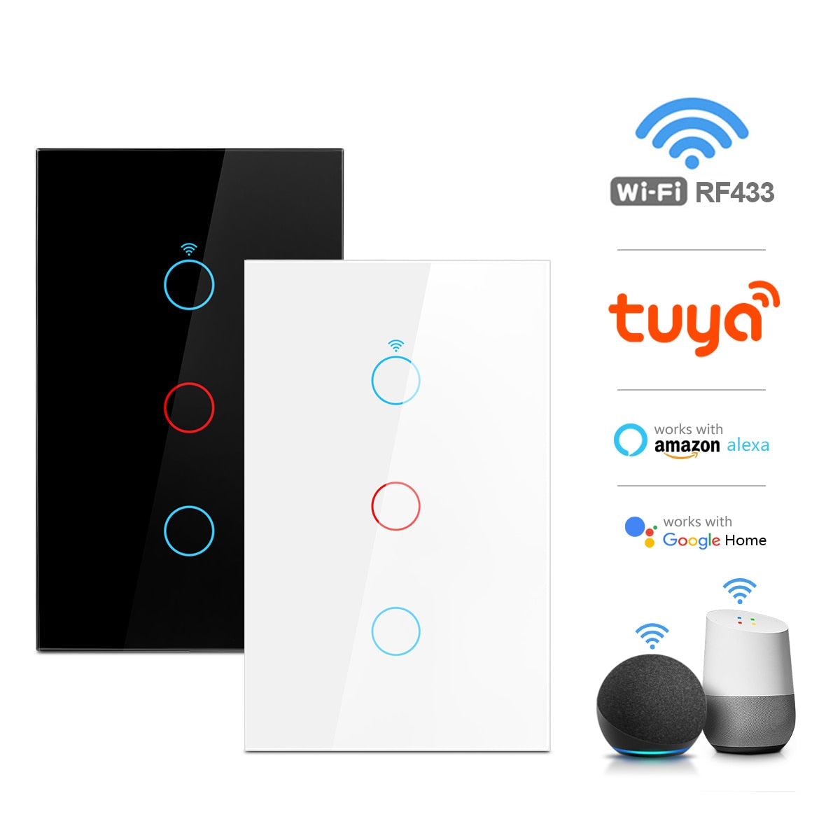 Interruptor Wifi Tuya Casa Inteligente Touch Alexa Google Home - Com/Sem Neutro