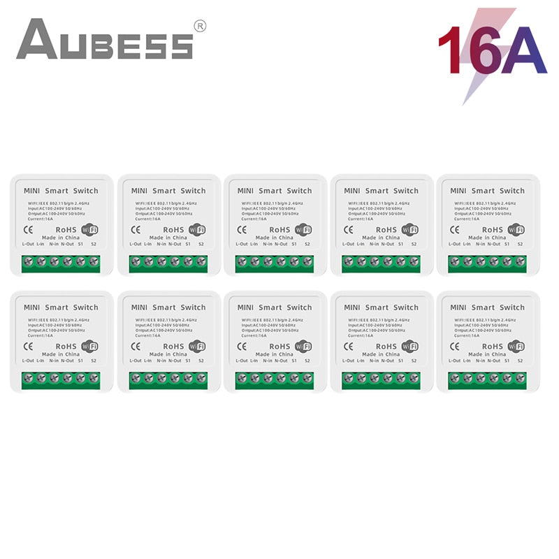 Interruptor Mini Wifi 16A Tuya Inteligente Google Home/Alexa - Atacado