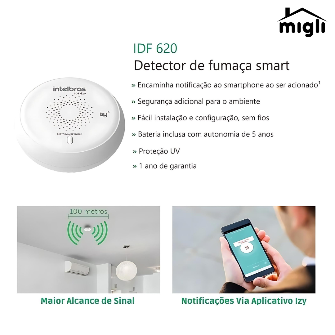 Sensor de Fumaça Smart Intelbras